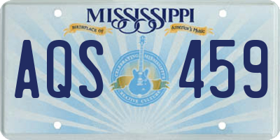 MS license plate AQS459