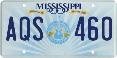 MS license plate AQS460