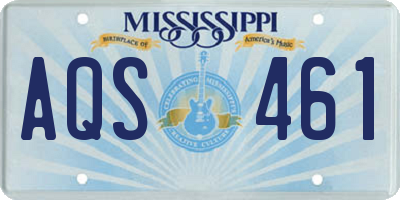 MS license plate AQS461