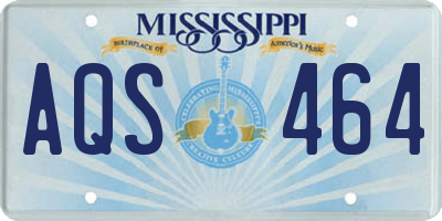 MS license plate AQS464