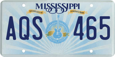 MS license plate AQS465