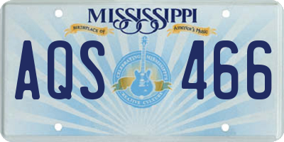 MS license plate AQS466
