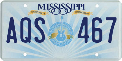 MS license plate AQS467