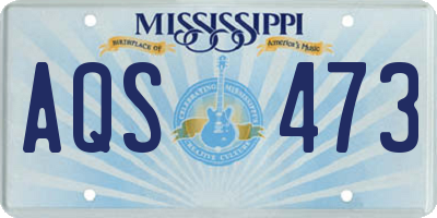 MS license plate AQS473