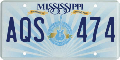 MS license plate AQS474