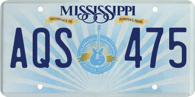 MS license plate AQS475