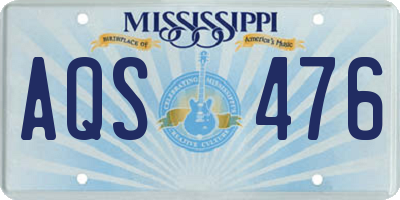 MS license plate AQS476