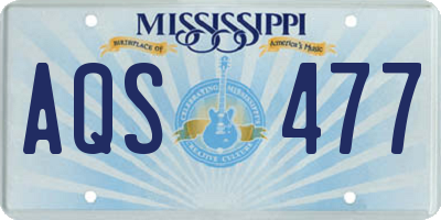 MS license plate AQS477
