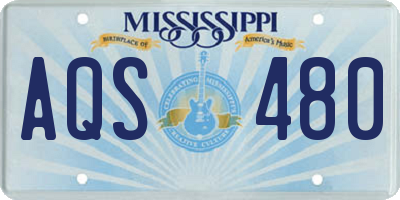 MS license plate AQS480