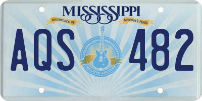 MS license plate AQS482