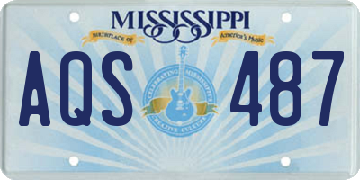 MS license plate AQS487