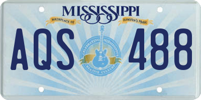 MS license plate AQS488