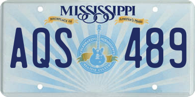 MS license plate AQS489