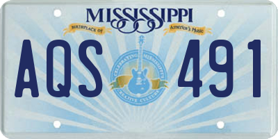 MS license plate AQS491