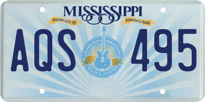 MS license plate AQS495