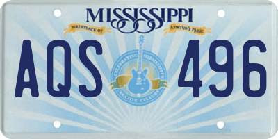 MS license plate AQS496