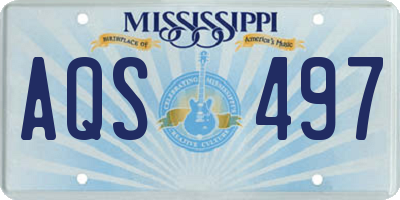 MS license plate AQS497
