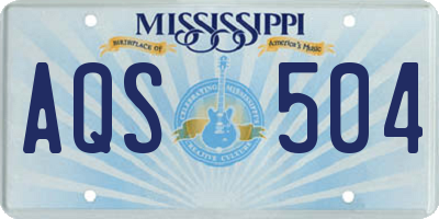 MS license plate AQS504