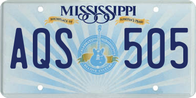 MS license plate AQS505