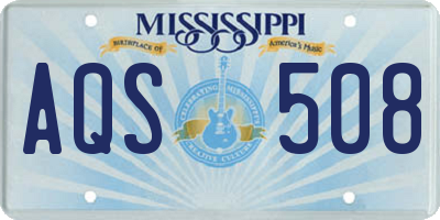 MS license plate AQS508