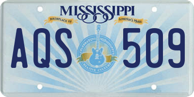 MS license plate AQS509