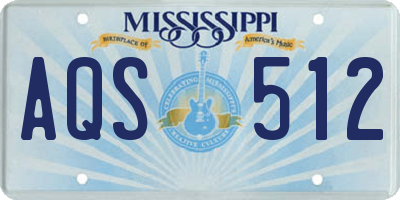 MS license plate AQS512