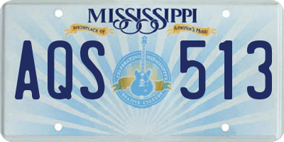 MS license plate AQS513