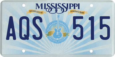 MS license plate AQS515