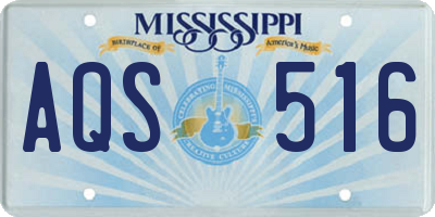 MS license plate AQS516