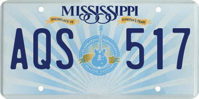 MS license plate AQS517
