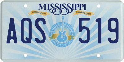 MS license plate AQS519