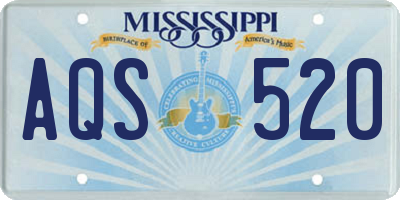 MS license plate AQS520