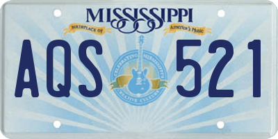 MS license plate AQS521