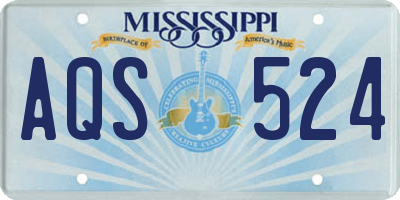 MS license plate AQS524