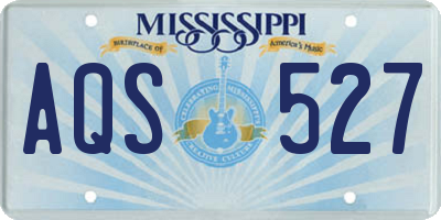 MS license plate AQS527