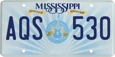 MS license plate AQS530