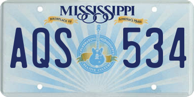 MS license plate AQS534