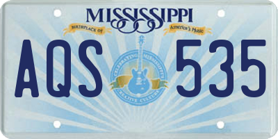 MS license plate AQS535
