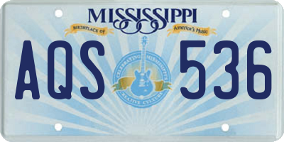 MS license plate AQS536