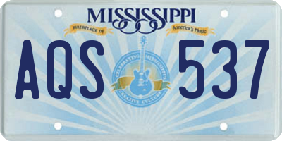 MS license plate AQS537