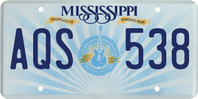 MS license plate AQS538