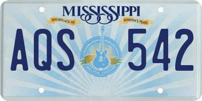 MS license plate AQS542