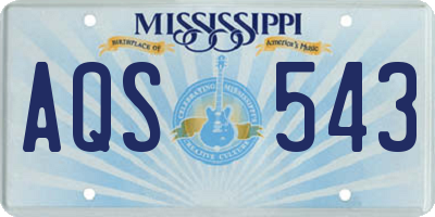 MS license plate AQS543
