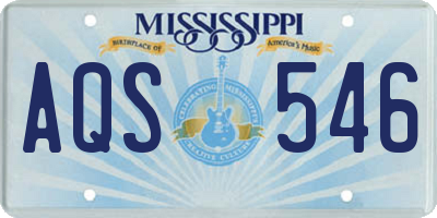 MS license plate AQS546