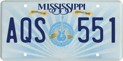 MS license plate AQS551