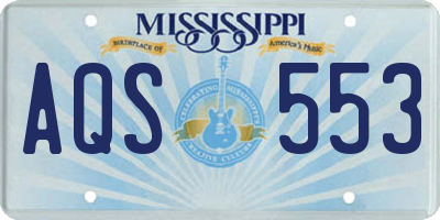 MS license plate AQS553