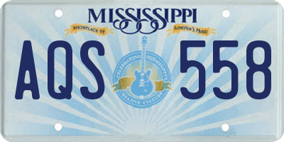 MS license plate AQS558