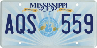 MS license plate AQS559