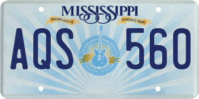 MS license plate AQS560