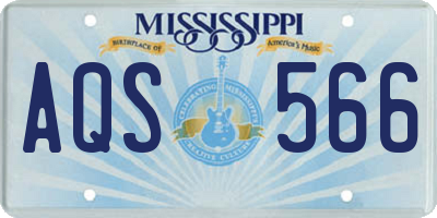 MS license plate AQS566